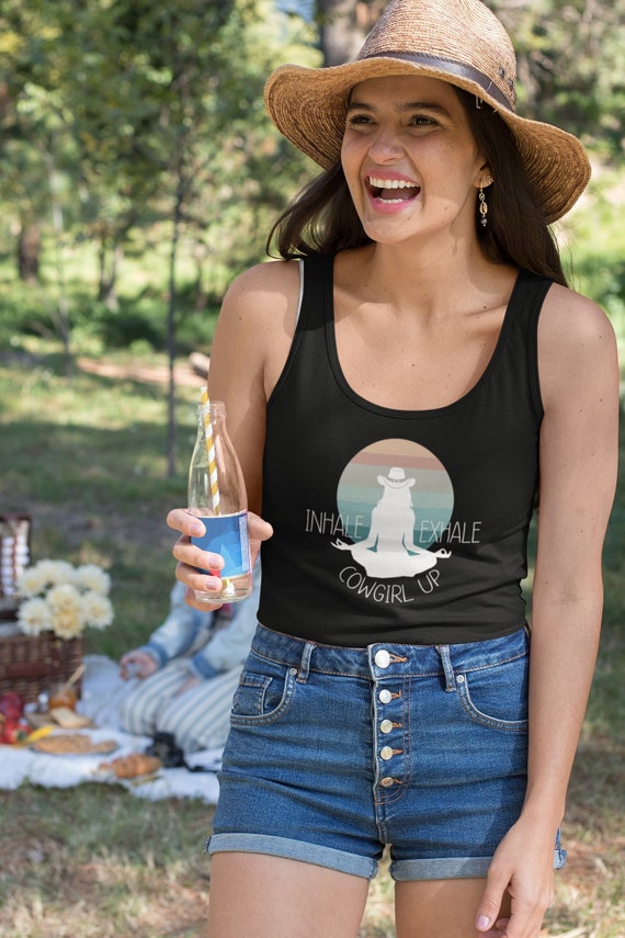 yoga graphic tanks
