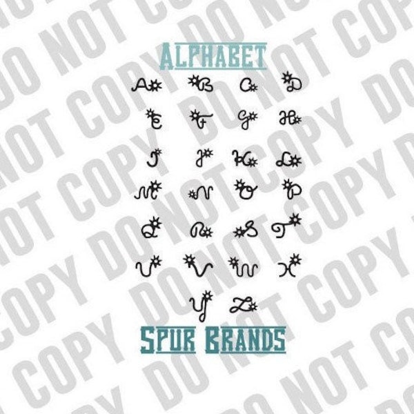 Cattle Brand Font Etsy