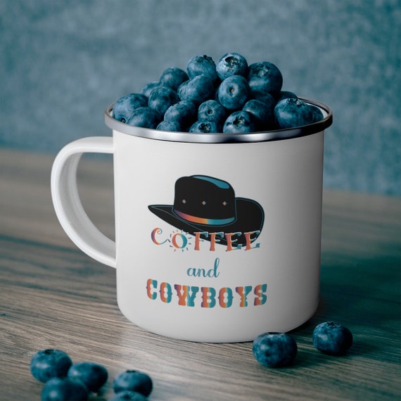 Coffee and Cowboys Coffee Cup, Coffee and Cowboys Camping Mug, Western Mug,  Coffee and Cowboys CUP Mug, Cowboy Hat Coffee Cup 