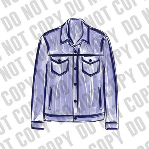 Watercolor Jean Jacket PNG: Western Sublimation (Digital Download)