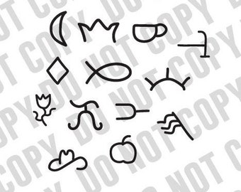 Handgezeichnete Cattle Brand SVG: Western Clipart (Digitaler Download)