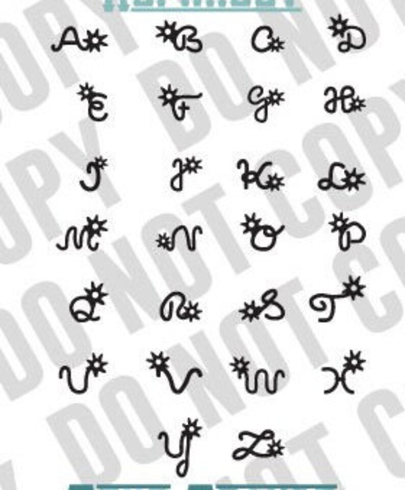 Handdrawn Brand Alphabet SVG Digital Download Svg Spur Brand SVG Cattle