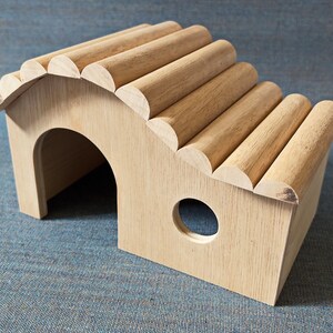 Image showcasing Softwood Hamster House: Gerbil Hideout, Small Animal Playground - Etsy
