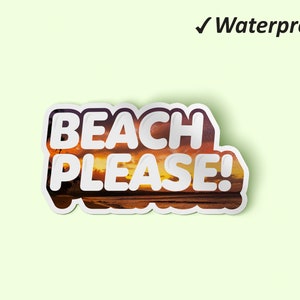 Beach Please Stickers Bundle | Journal Stickers, Beach Waves, Summer Decor, Summer Planner Stickers, Fade Resistant Stickers, Waterproof