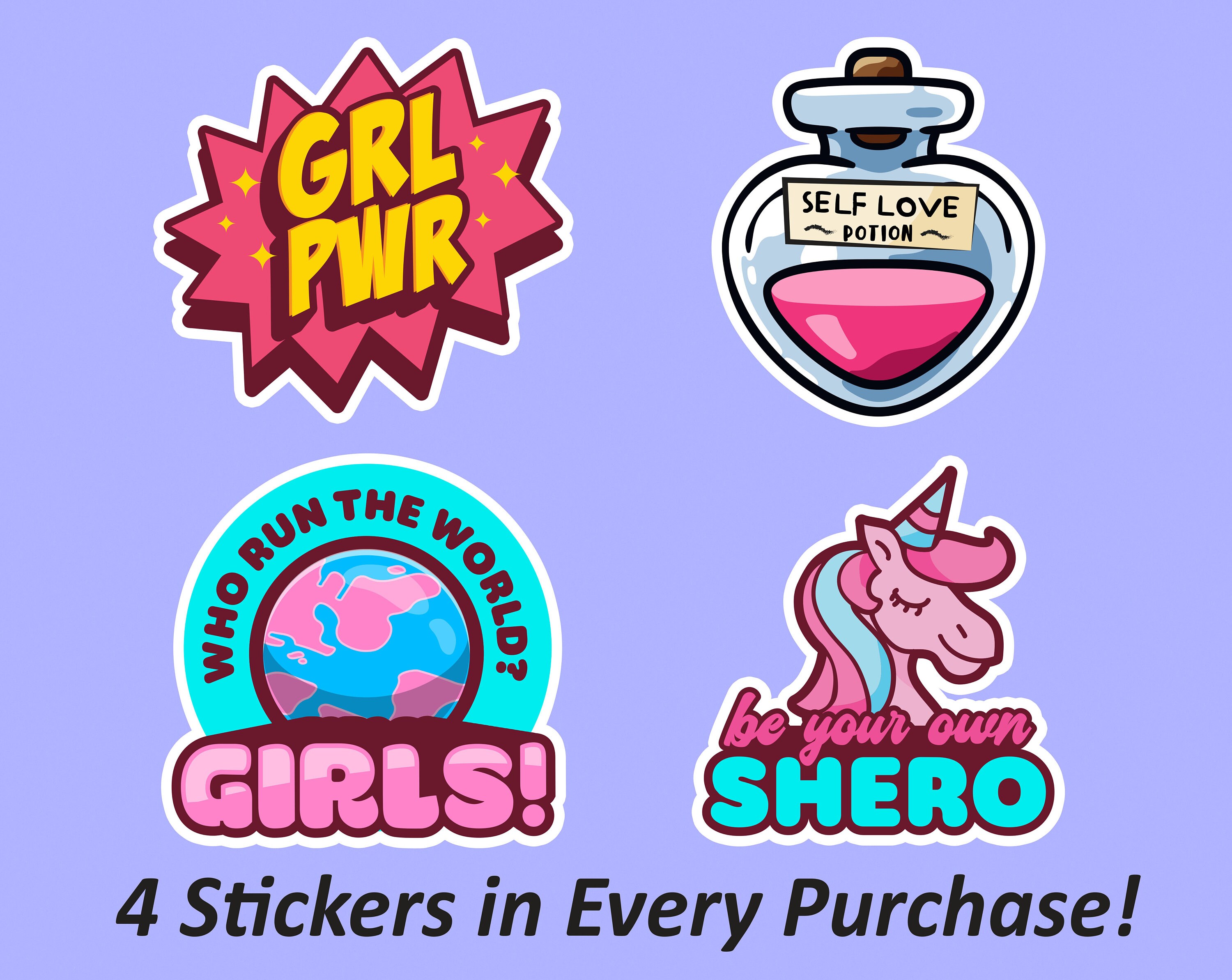 Cute Self Love Stickers Women's Rights Sticker Pack Etsy