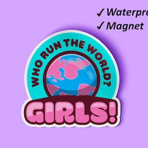 Girls Run The World Magnet Pack | Girl Power Mini Fridge Magnet, Women&#39;s Day Gifts, Women&#39;s Day Magnets, Waterproof Magnets, Fade Resistant