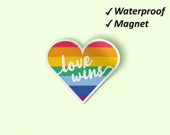 Love Wins Magnet Set | Love Wins, Refrigerator Magnets, LGBTQ Pride, Magnets Home Decor, Fade Resistant Magnets, Waterproof