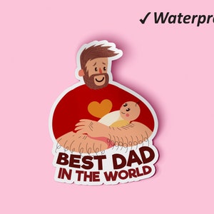 Mejor Paquete de pegatinas para padres del mundo / Mejor papá de todos los tiempos, pegatinas decorativas, pegatinas comerciales, Día del papá, pegatinas resistentes a la decoloración, a prueba de aceite
