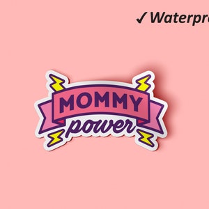 Paquete de pegatinas de mommy power / regalo del Día de la Madre, regalos para mamá, hoja de pegatinas, pegatinas portátiles, pegatinas permanentes impermeables, a prueba de aceite
