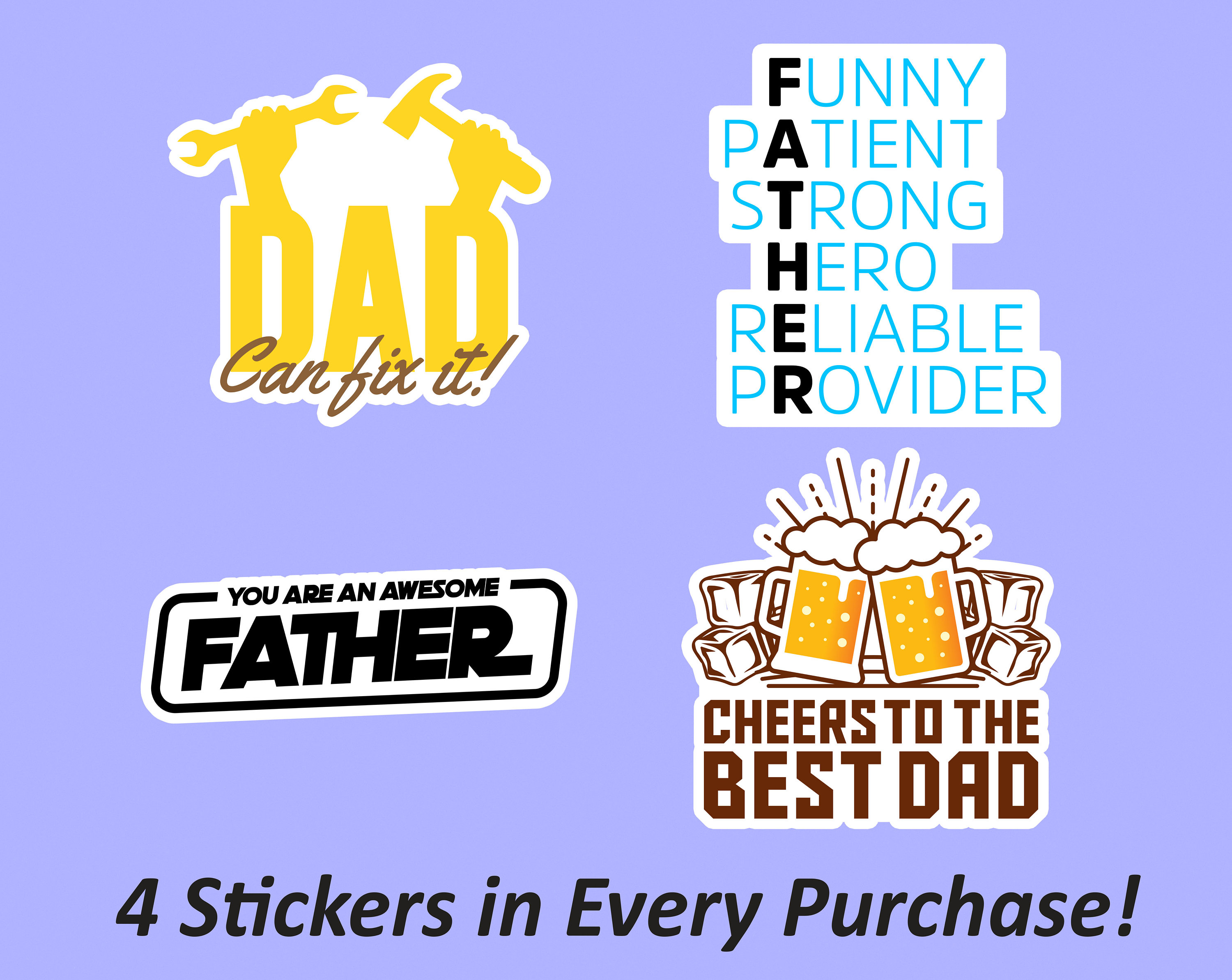 To the Best Dad Sticker Set Cool Dad Father’s Day Gift - Etsy UK