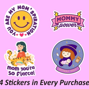 Mommy Power Stickers Bundel | Moederdag cadeau, geschenken voor moeder, sticker vel, stickers laptop, waterdichte permanente stickers, oliebestendig