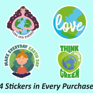 Sauver la planète | Scrapbook Sticker Pack, Love Mother Earth, Ensemble d’autocollants Nature, Jour de la Terre, Protéger les arbres, Autocollant imperméable à l’eau