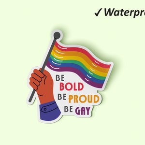 Soyez audacieux, soyez fier, soyez gay Sticker Set | Amour LGBT, cadeau du mois de la fierté, autocollants de planificateur, autocollants de voiture, autocollants résistants à la décoloration et à l’huile
