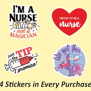 Cute Healthcare Stickers | Nurse Stickers, Nurse Sticker Pack, Medical Stickers, Healthcare Workers, Decorative Sticker, Waterproof Stickers