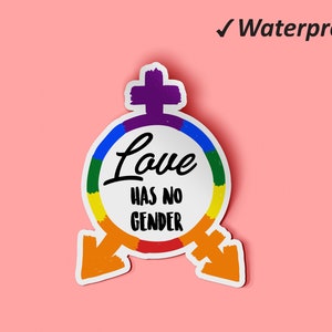 L’amour n’a pas d’autocollant de sexe | Trans Pride, Pride Rainbow Flag, autocollants de planificateur, feuilles d’autocollants, autocollants imperméables et résistants à la décoloration
