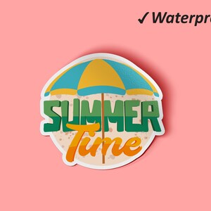 Summer Time Sticker Pack | Beach Print, Sticker Kit, Summer, Scrapbook Stickers, Beach Decor, Oilproof and Waterproof Stickers