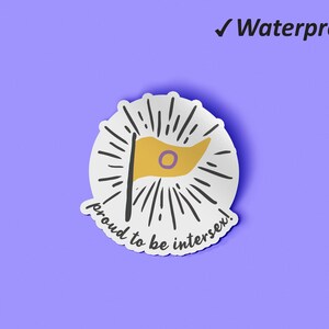 Ensemble d’autocollants fiers d’être intersexués | Drapeau de la fierté, autocollants de bouteille d’eau, autocollants de voiture, cadeau du mois de la fierté, autocollants imperméables à l’eau, étanche à l’huile