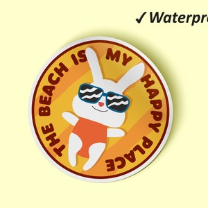 The Beach Is My Happy Place Sticker Set | Beach, Sticker Sheets, Sticker, Summer Stickers, Summer Vibes, Fade Resistant and Oilproof Sticker