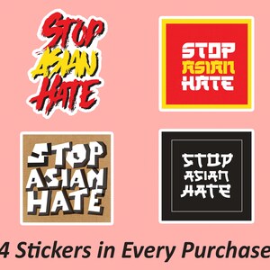 Stop Asian Hate Scrapbook Stickers Set | Les Asiatiques ne sont pas un virus, autocollants de voiture, autocollants pour ordinateur portable, autocollants à l’épreuve de l’huile et autocollants imperméables