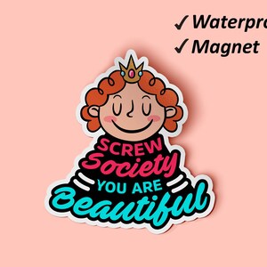 Screw Society Magnets Set | Gifts For Women Fridge Magnets Set, Girl Power Gift, Fridge Magnets, Fade Resistant Magnets