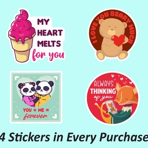 Valentijnsstickerpakket | Kinderen Valentijnssticker, Liefde Stickers, Denken Aan Jou Sticker, Sticker Set, Journal Sticker, Olie Proof Sticker