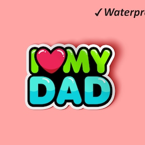 Ik hou van mijn vader Sticker Pack | Papa's Day, Cadeaus voor papa, Leuke Stickers, Bujo Stickers, Waterdichte Permanente Stickers, Fade Resistant