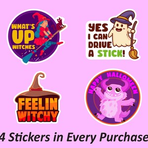 Halloween Pun Stickers, Sticker Pack, Leuke Stickers voor Halloween, Halloween Journal Sticker, What's Up Heksen, Waterdichte Stickers
