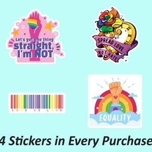 Ensemble d’autocollants pour l’égalité | Amour LGBT, Autocollants de fierté, Mois de la fierté, Autocollants esthétiques, Autocollants en vinyle, Autocollants résistants à la décoloration, Imperméable à l’eau