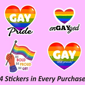 Ensemble d’autocollants gay et fier | Love Not Hate, Égalité, Autocollants pour ordinateur portable, Autocollants de pare-chocs, Autocollants imperméables, Résistant à la décoloration