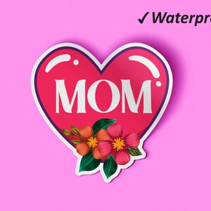 Mom Is Love Sticker Set | Cadeau pour la fête des mères, étiquettes autocollantes, cadeau de maman, autocollants mignons, autocollants imperméables et résistants à la décoloration