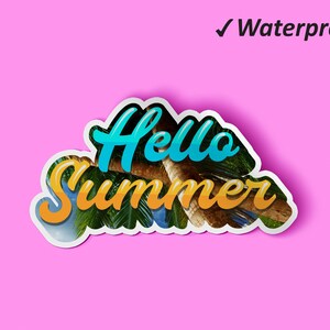 Hello Summer Stickers Pack | Gift For Summer, Scrapbook Stickers, Cute Sticker, Summer Stickers, Waterproof and Oilproof Stickers