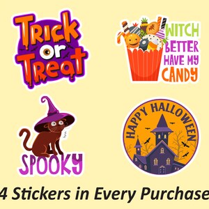 Spooky Halloween Stickers, Sticker Pack, Happy Halloween Sticker, Halloween Journal Sticker, Laptop Stickers Set, Waterproof Stickers