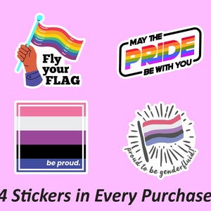 Fly Your Flag Pride Stickers Pack | Lesbian Pride, Love Not Hate, Autocollants Scrapbook, Autocollants journal, Autocollants à l’épreuve de l’huile et imperméables