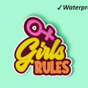 Girls Rule Sticker Bundle | Empowermented Woman Sticker, Coole Sticker, Journal Sticker, Permanent Sticker