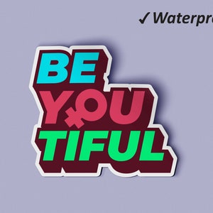 Pacote de adesivos Be You Planner | Adesivos de diário Girl Power, adesivos para garrafas de água, livro de adesivos, adesivos à prova d'água