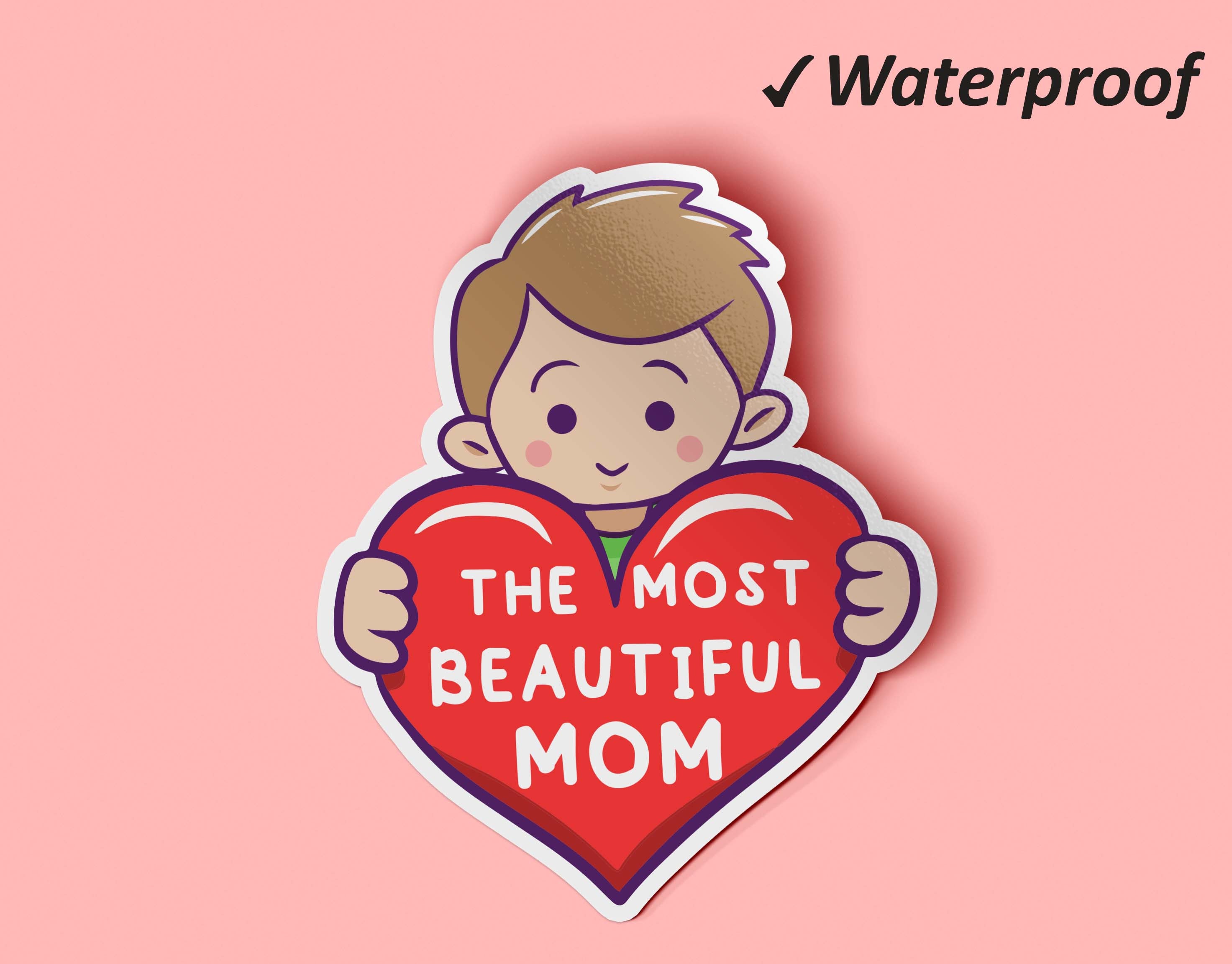 The Most Beautiful Mom Stickers Pack Mother’s Day Gift, Car Stickers