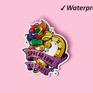 Spread Love Not Hate Sticker Bundle | Queer Pride, LGBT Love, Autocollants de voiture, Autocollants esthétiques, Autocollants résistants à la fade, Résistant à l’huile