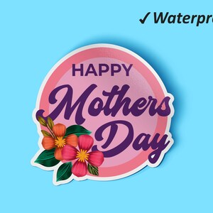 Pacote de adesivos de feliz dia das mães | Adesivos para mamãe, presente para o dia das mães, folha de adesivos, adesivos à prova de óleo e à prova d&#39;água