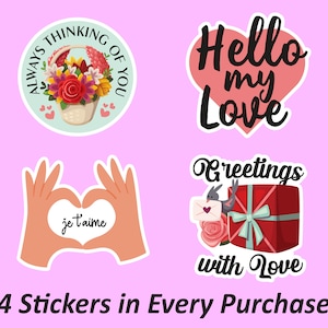 Valentinstag Sticker | Herz Hand Sticker, Love Sticker Bundle, Je T'aime, Sticker Set, Computer Sticker, Fade Resistant Sticker