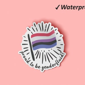 Fier d’être Genderfluid Sticker Set | Gay et fier, Rainbow Pride, Autocollant de pare-chocs, Autocollants en vinyle, Autocollants résistants à la décoloration et imperméables