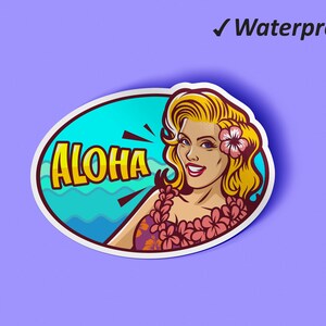 Aloha Sticker Set | Paradise, Laptop Stickers, Planner Stickers, Summer Drinks, Waterproof Permanent Stickers, Fade Resistant