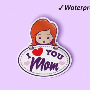 Eu coração você pacote de adesivos da mãe | Presente para o dia das mães, adesivo de vinil, melhor mãe de todos os tempos, adesivos de planejador, adesivos à prova d&#39;água, à prova de óleo