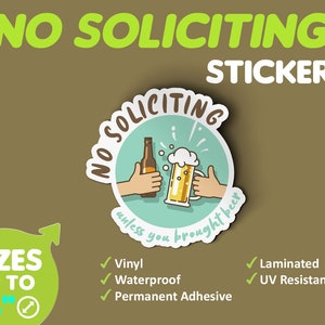 No Soliciting Sticker, Home Decal, No Soliciting Decal, Door Decal, No Soliciting Please, Storefront Decal, Waterproof Sticker