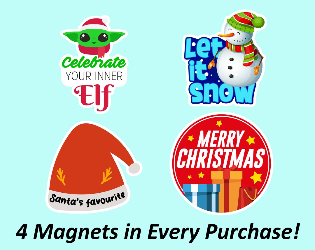 Santa Fridge Magnet | Magnet Set, Merry Christmas Magnet, Snowman ...