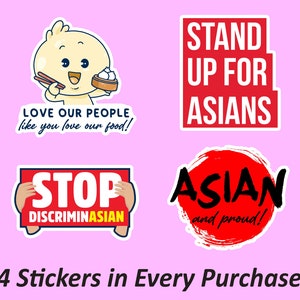 Stand Up For Asians Sticker Pack | Asian & Proud, Autocollants de voiture, Autocollants de journal, Autocollants résistants à la décoloration, Résistant à l’huile