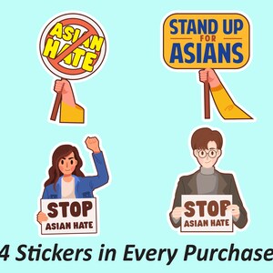 Ensemble d’autocollants de haine non | asiatiques Le racisme est un virus, autocollants d’artisanat, autocollants de scrapbook, autocollants de journal, autocollant imperméable à l’eau et résistant à la décoloration