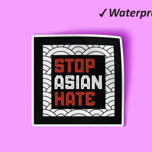 Stop Asian Hate Stickers Set | Stop AAPI Hate Laptop Stickers, Asian Lives Matter, Sticker Sheets, Oilproof and Waterproof Stickers