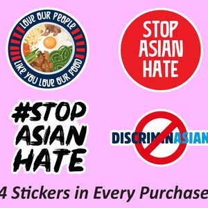Non à la discrimination Autocollants Set | Fier asiatique, Autocollant de pare-chocs, Autocollants scrapbook, Autocollants imperméables, Huileproof