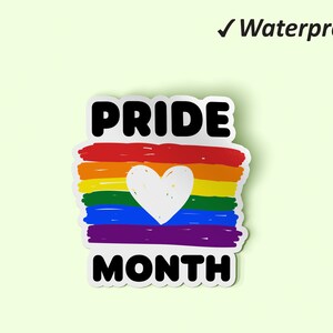 Ensemble d’autocollants du Mois de la fierté | Rainbow Pride, Autocollants de journal, Autocollants de voiture, Autocollants gays et fiers, imperméables et résistants à l’huile