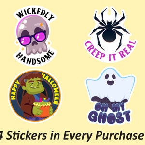 Griezelige Halloween Sticker, Sticker Bundel, Leuke Halloween Sticker, Ghost Sticker Pack, Waterfles Stickers, Fade Resistant Sticker, Oliebestendig